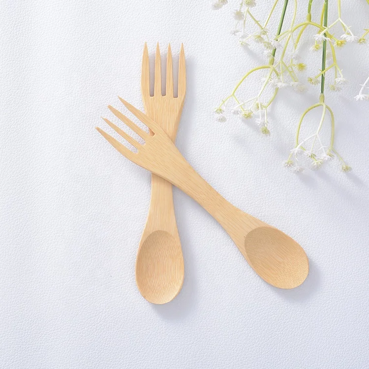 

Bamboo Wooden Spoon and Forks Manufacture Organic Bamboo Fork Custom Size Logo