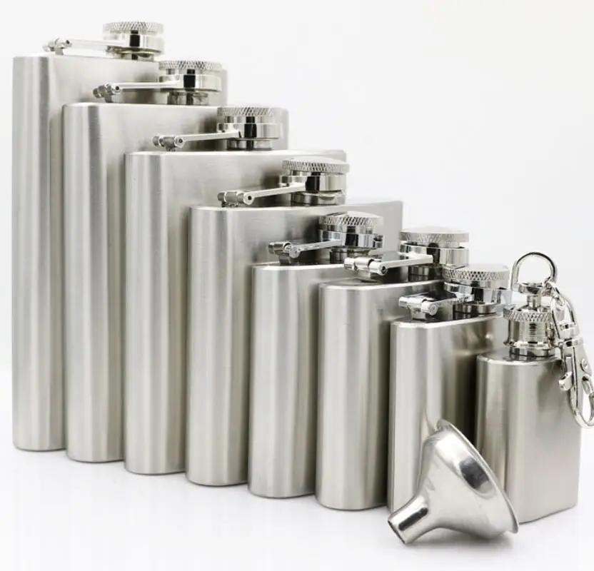 

Leak Proof 18/8 Stainless Steel 2/3/4/5/6/7/8/9/10oz Pocket Hip Flask, Stainless Steel hip Whiskey Flask, Any color