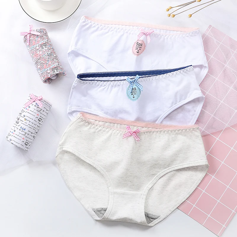 

Factory Price Ladies Girl 100% Cotton Soft Panties, 5 colors