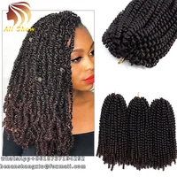 

Ali Show Nubian Twist Braid Hair Crochet Braids Hair Extensions Synthetic Spring Twist Fiber Bulk Afro Kinky Crochet Hair