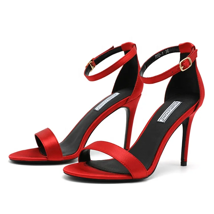 

Wholesale New fashion sexy Fancy satin or glitter rubber 9cm ladies high heel sandals Factory Price Directly, Customized