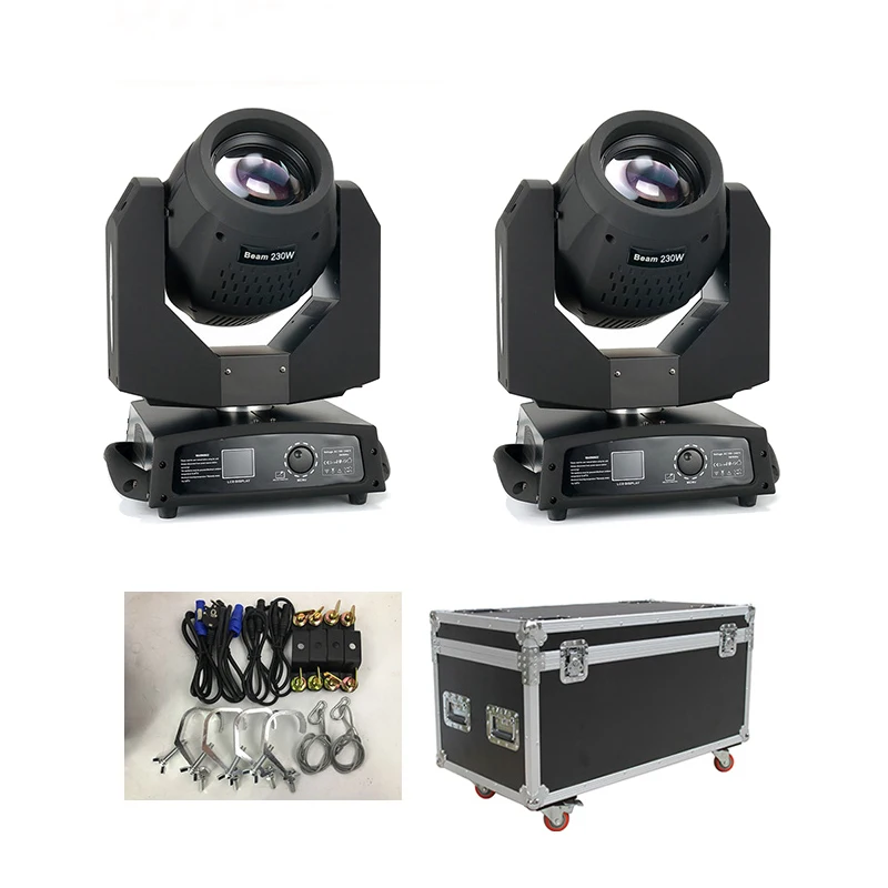 230W 7R Double Prism Beam Moving Head 2pcs moving head With Flightcase Stage Light