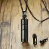 Unisex Stainless Steel Glass Openable Cylinder Tube Container Ashes Urn Pendant Memorial Keepsake Necklace Cremation Jewelry