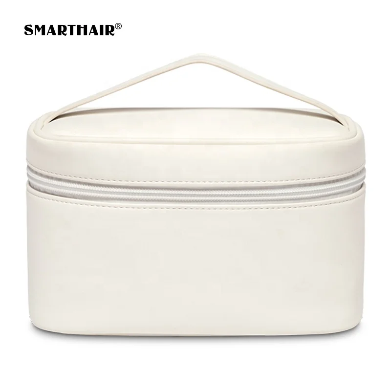 
Custom Printed Transparent Makeup PU PVC Bag Color Half White Clear Cosmetic Bag EVA Travel Pouch Make Up OEM Waterproof Bag 