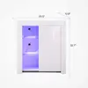 Kitchen Buffet Cabinet High Gloss LED Sideboard Storage Server Table with 3 Shelves White