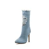 Infinite Stroll Girl X1904025 summer denim blue women jeans boot imported boots