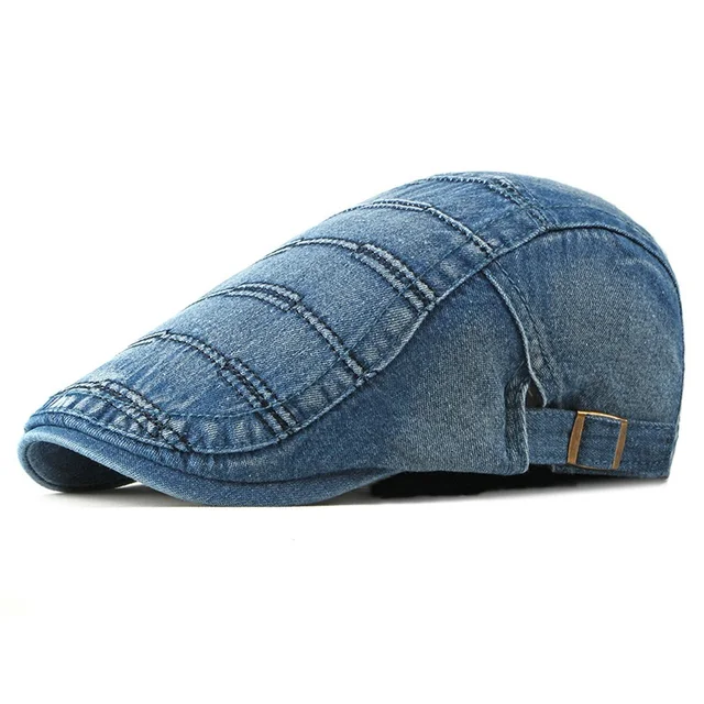 denim newsboy cap