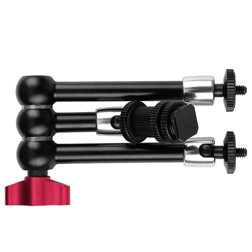 

Magic Arm,3 Arms Adjustable Articulating Friction Arm Camera Bracket Compatible with DSLR Camera Rig LED Monitor LED Video Rig, Black +red