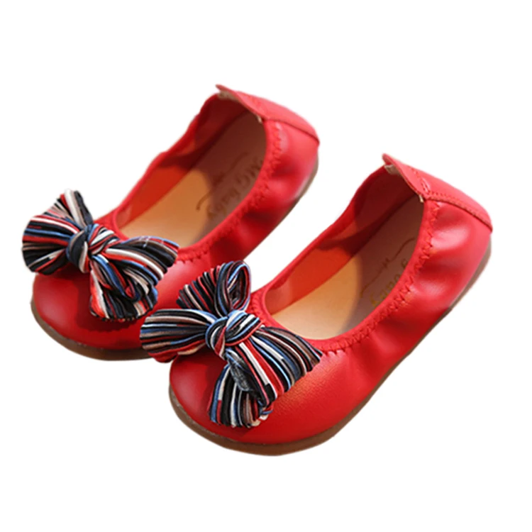 

Wholesale children toddlers bowknot bow dance shoes, Red/black/pink