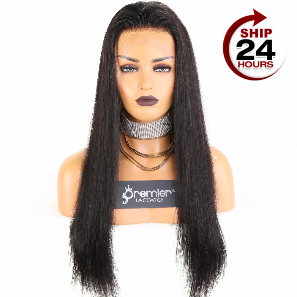 

NEW Deep Bleached Knots Elastic Band cambodian remy hair Deep Parting lace frontal wig, Natural color