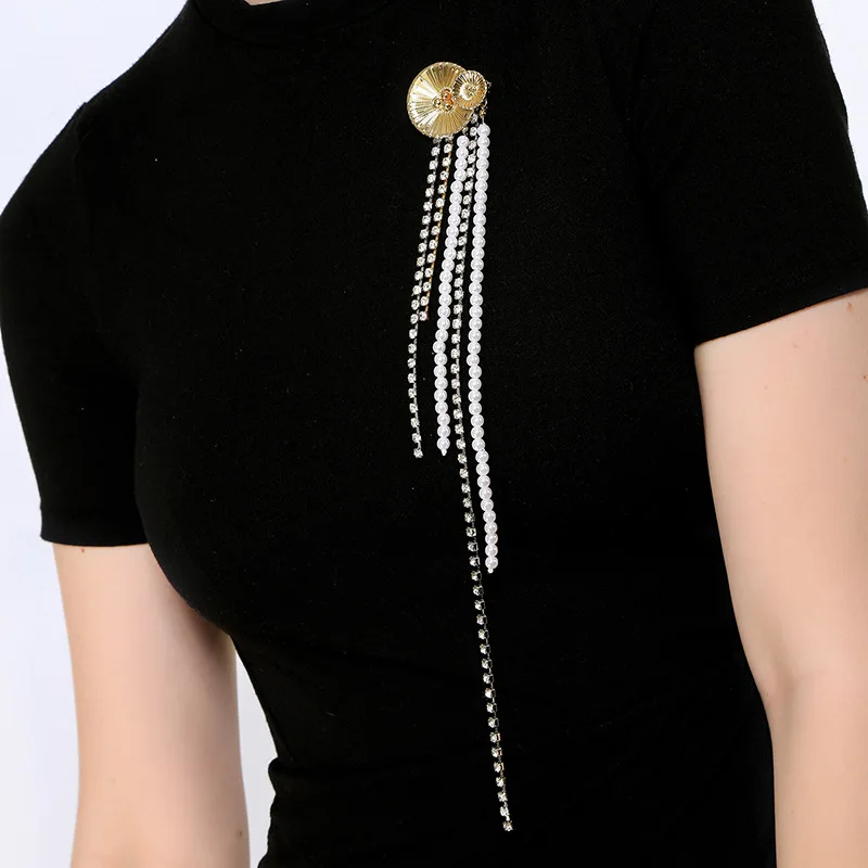 

Guangzhou Fashion Jewelry Extra Large Big Luxury Rhinstone Female Drop Dangle Brooch