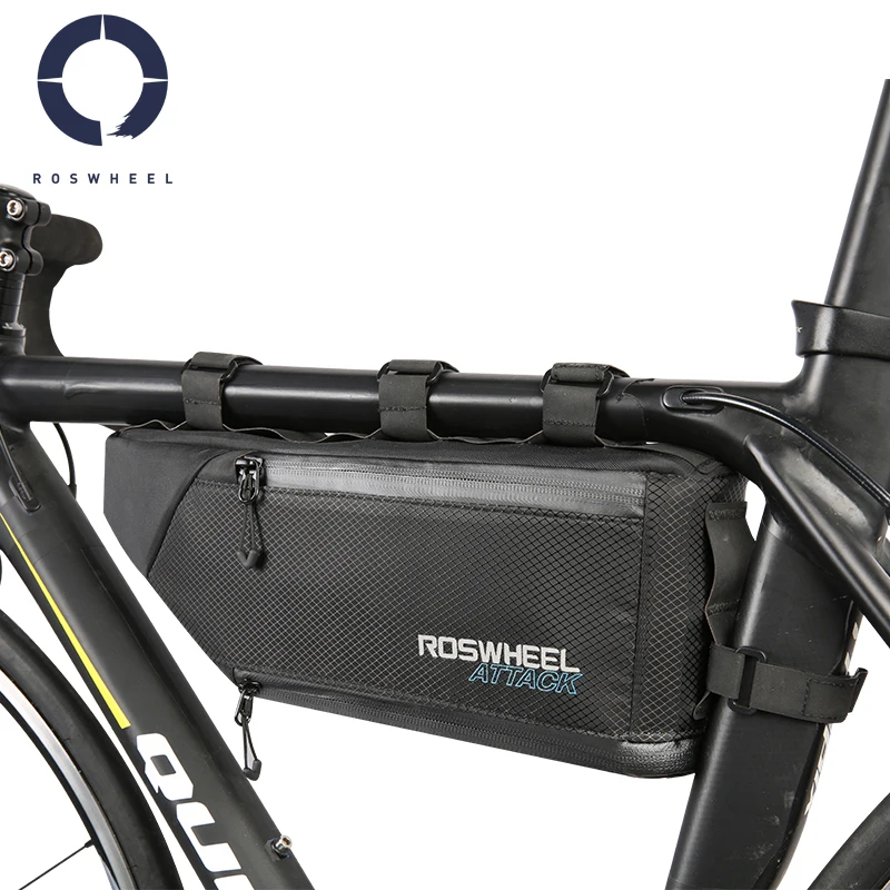 

Roswheel 4L Expandable Large Capacity Bicycle Cycling Bike Front Frame Top Tube Triangle Bag Pannier ATTACK Series 121371