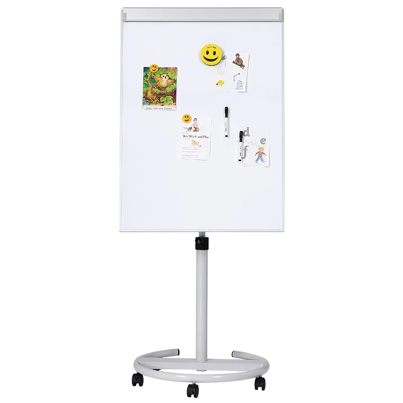 
60*90cm height adjustable easel stand whiteboard flip chart with wheel 