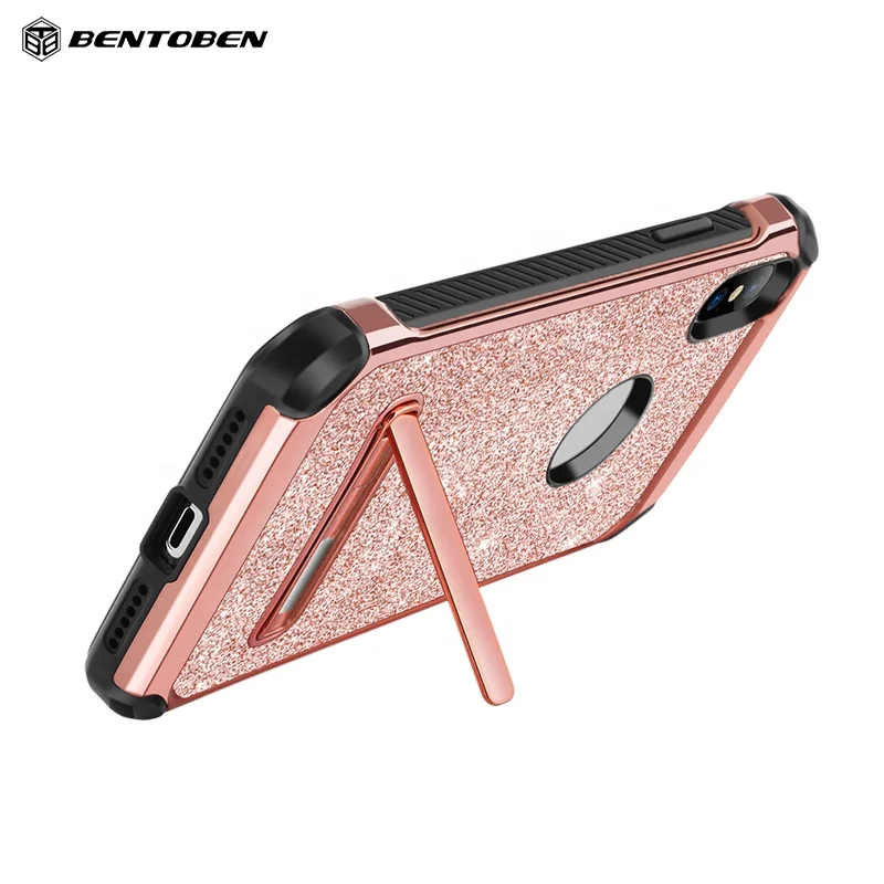 

Bentoben slim glistening protective cover for iphone x case for phone 7/8 XS max, Rose gold