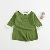 YH09 sweet colour baby girl's romper lovely baby knitted boutique baby girl shirts
