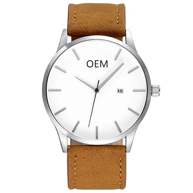 Custom Man Watch Add Your Own Logo Personalized Logo Mens Wrist Watch Private Label Leather Watch