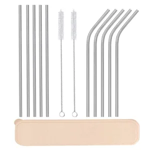 Reusable wholesale 304 stainless steel straws cocktail metal straws