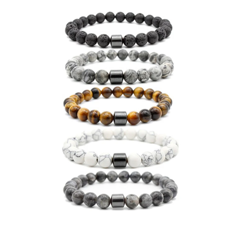 

Magnetic Therapy Handmade  Hematite Bead Bracelet Energy Beads Stretch Bracelets, Colorul