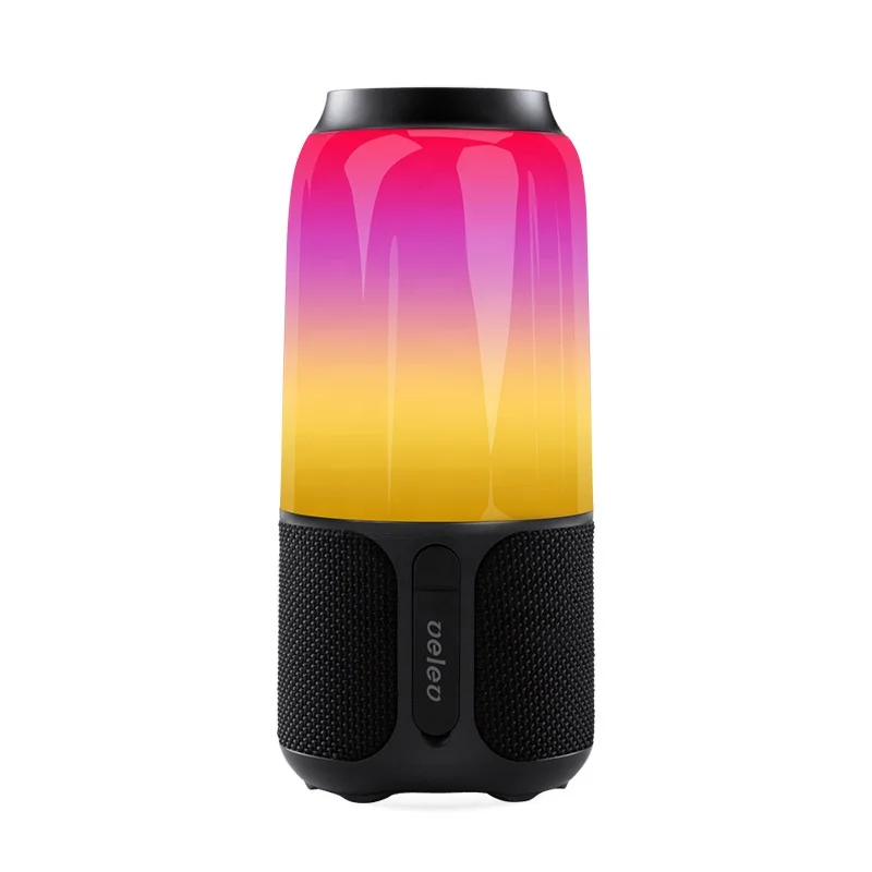 

2019 Velev New Design Wireless Speaker with Led Colorful Show,Waterproof IPX6,Rich Bass