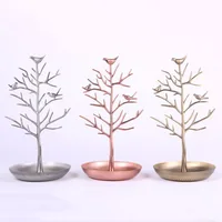 

Women Storage Racks Home Decor wholesale alloy Earring Necklace Organizer Rack Birds Tree Jewelry Stand Display