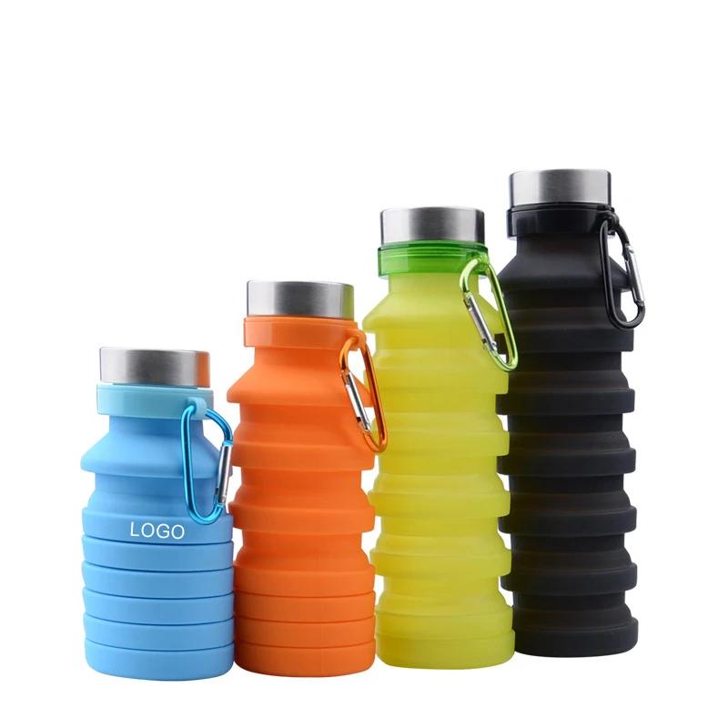 

Amazon Hot Sale BPA Free Portable Expandable Travel Sports Drinking Silicone Collapsible Foldable Folding Water Bottle, Customized