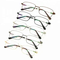 

SHANGHAI JHEYEWEAR Unisex Retro Eyewear Square Memory Metal Flexible Glasses Frames Eyeglasses Optical Spectacle Frames