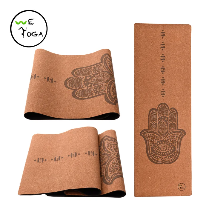 Wholesale cork yoga mats private label printed yoga matt 5mm eco friendly