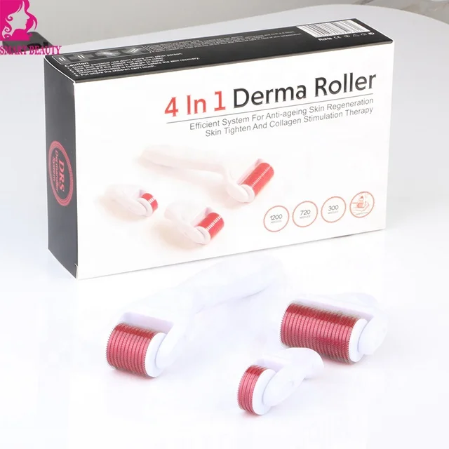 

Newest whole set body face eyes 4 in 1 derma roller titanium