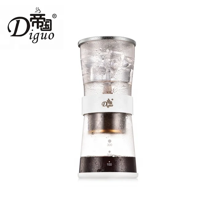 

Diguo 300ml Pyrex Glass Tea Coffee Brew Set Ice Drip Coffee Maker Pot With Stainless Steel Filter