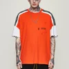 2019 Wholesale hot sell orange round neck drop shoulder t shirt cheap 100% cotton couple pocket tee shirt