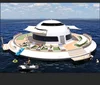 Floating boat durable floating swimming pool with wood decking