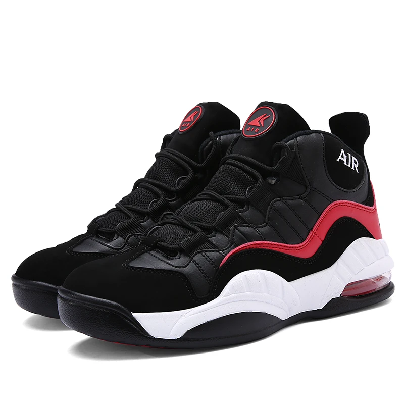 

2019 new Genuine leather basketball shoes PU air cushion sneakers for men