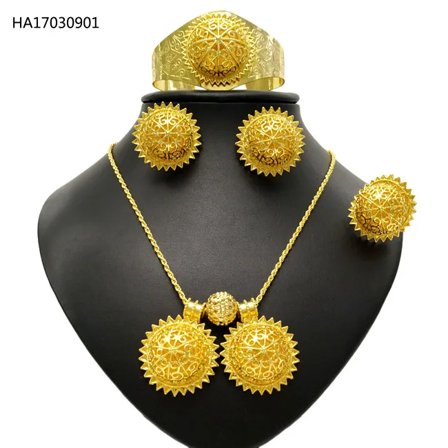 

Wholesale Gold Plated African Bridal Traditional Ethiopian Wedding Jewelry Sets