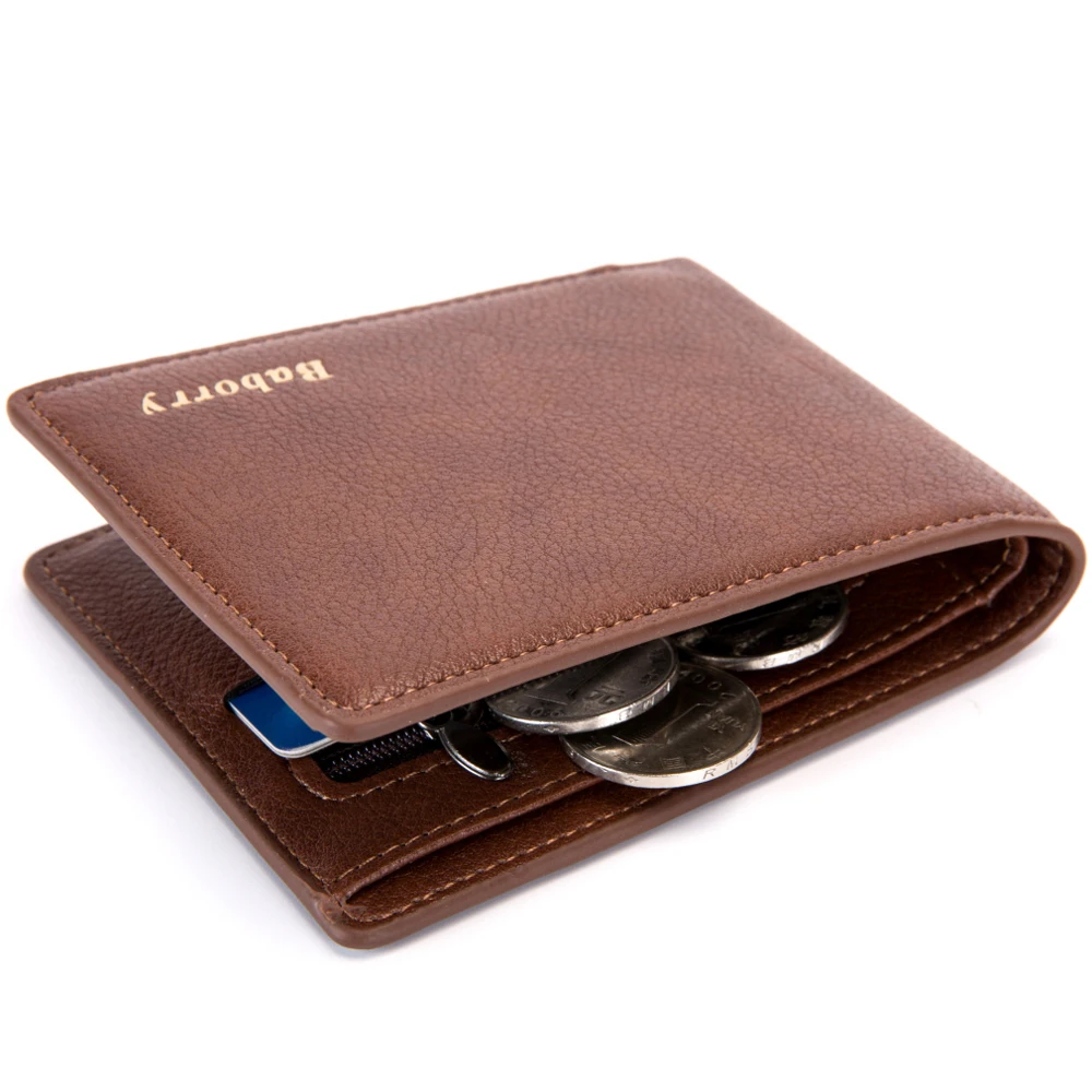 

HIGH QUALITY hot sale Fashion PU COIN RFID PROTECT mens OPEN purse wallet, Black/brown