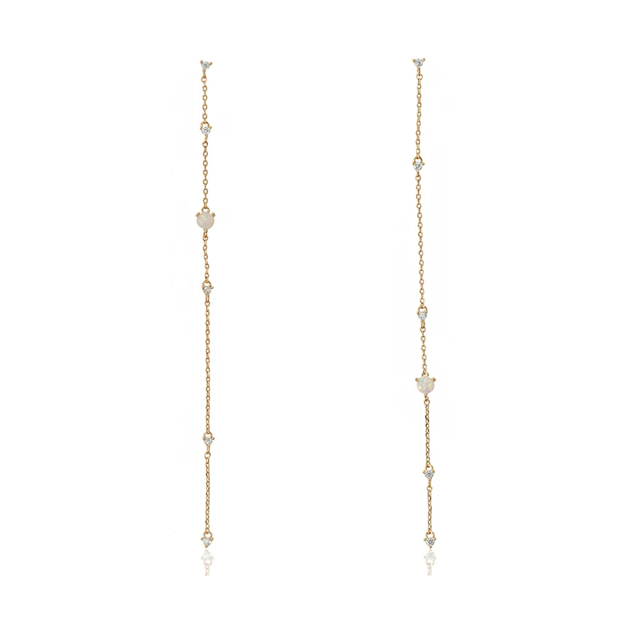 

95263 xuping hot new product trendy long chain 2 gram gold plated dangling earring