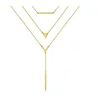 Manbu 925 Silver Personalized 3 Layered Dainty Thin Necklace