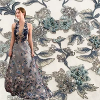 

Lace dress fabric wholesale beaded embroidery lace fabric