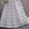 Embroidery Flower 3D Sheer Curtain White Lace Fabric