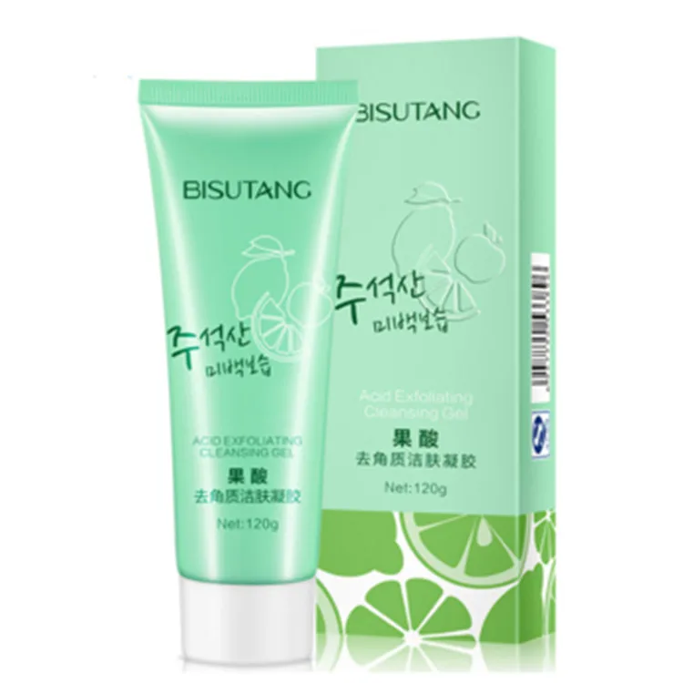 

OEM fruit acid deep exfoliating cleanser gel skin care products deep cleansing shrink pore whitening exfoliating gel