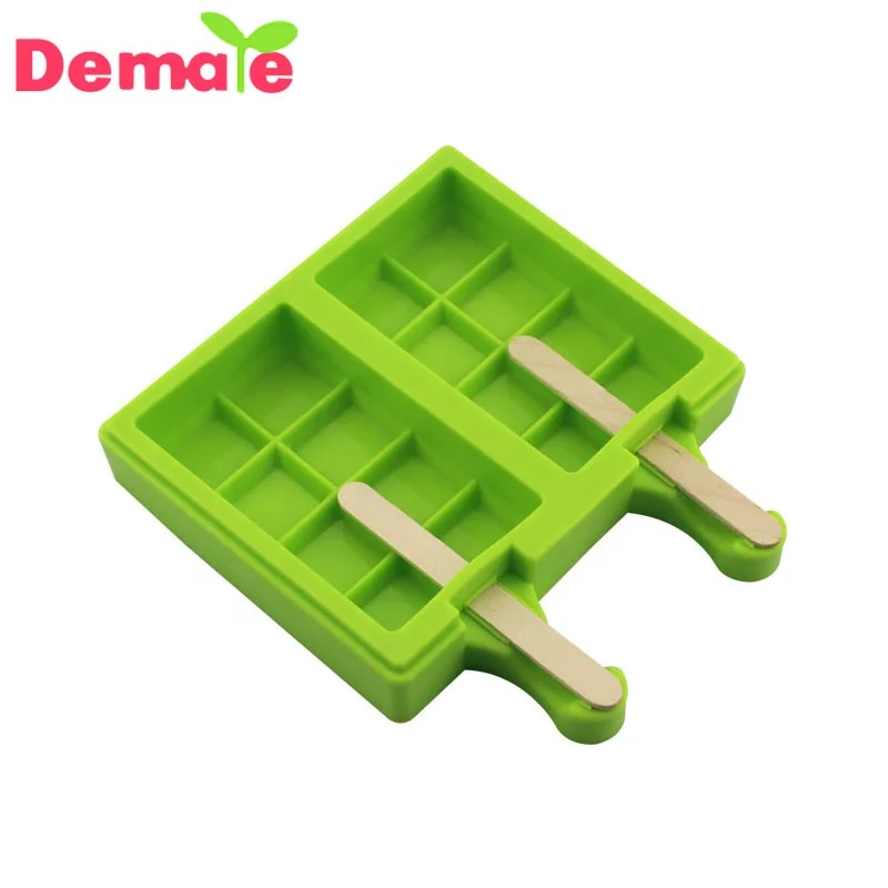 

New Design Square Shape Silicone Ice Cream Moulds Silicone Popsicle Molds, Any pantone colors