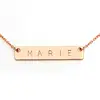 Personalized Name Plate Bar Necklace Bridesmaid Gift Initial Necklace