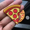 Pizza Slice Italian Fast food Retro Embroidered Applique Iron-on Patch Embellishments Heat Fix