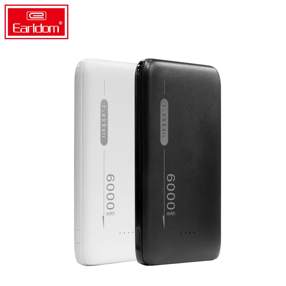 

Earldom Power Bank for Xiaomi Mini Pover Bank 6000mAh Portable External Phone Battery Charger for iPhone X Huawei P20 PoverBank, Black white