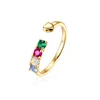 Trendy EU hot sell 925 sterling silver adjustable crystal stone rings