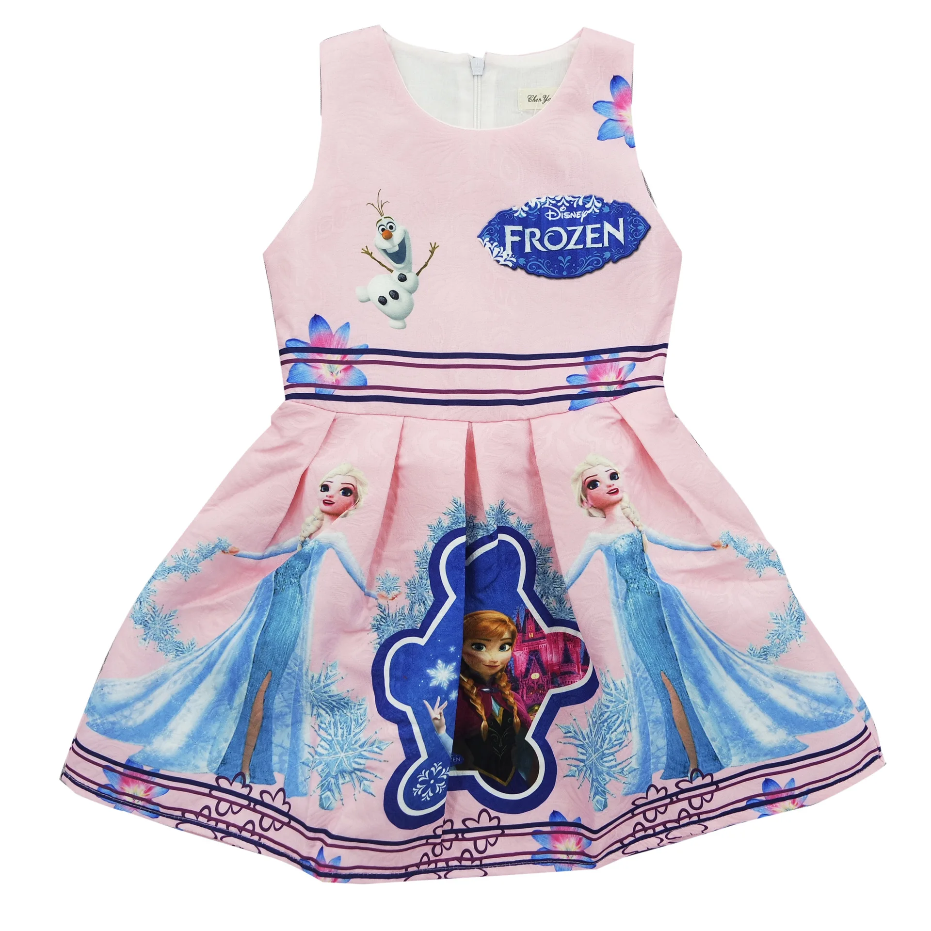 Buy Direct From China The Latest Kids Girl Clothing Cartoon Frozen Princess O-Neck Sleeveless Dresses