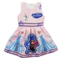 

Buy Direct From China The Latest Kids Girl Clothing Cartoon Frozen Princess O-Neck Sleeveless Dresses