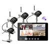 9 INCH TFT 4 ch analog CMOS 2.4G wireless cctv 4 cameras combo DVR kit security system