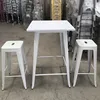 Modern Appearance and Commercial Furniture General Use White Color 105cm High Metal Stool And Table