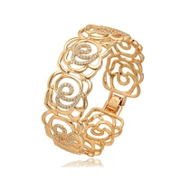 

52165 Xuping Jewelry China Wholesale gold plated luxury style flower shape bangle for women