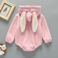 

Casual wear pink printed cute rabbit baby romper suit toddler romper